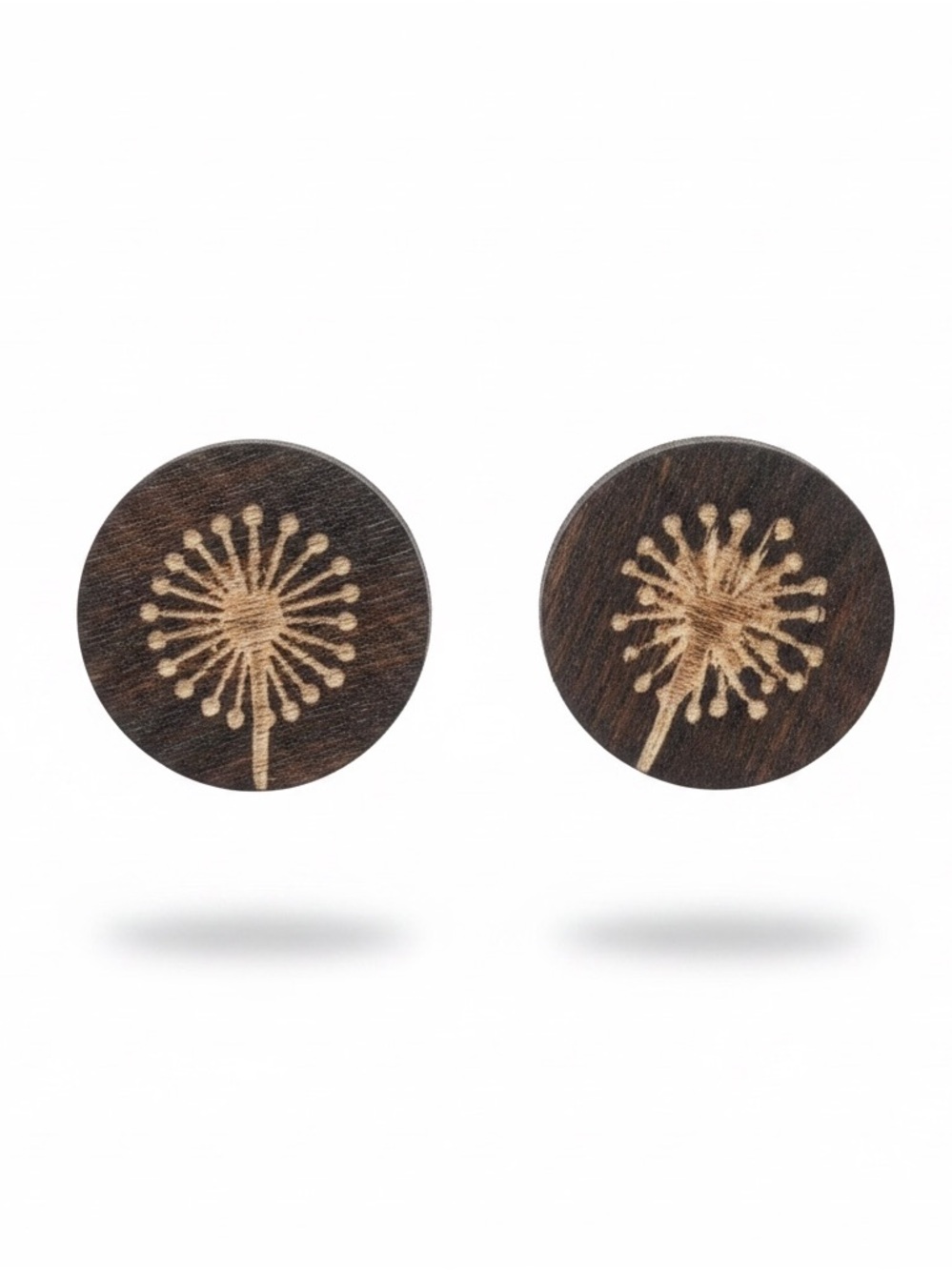 Wooden Dandelion Accent Knobs – Dark Brown